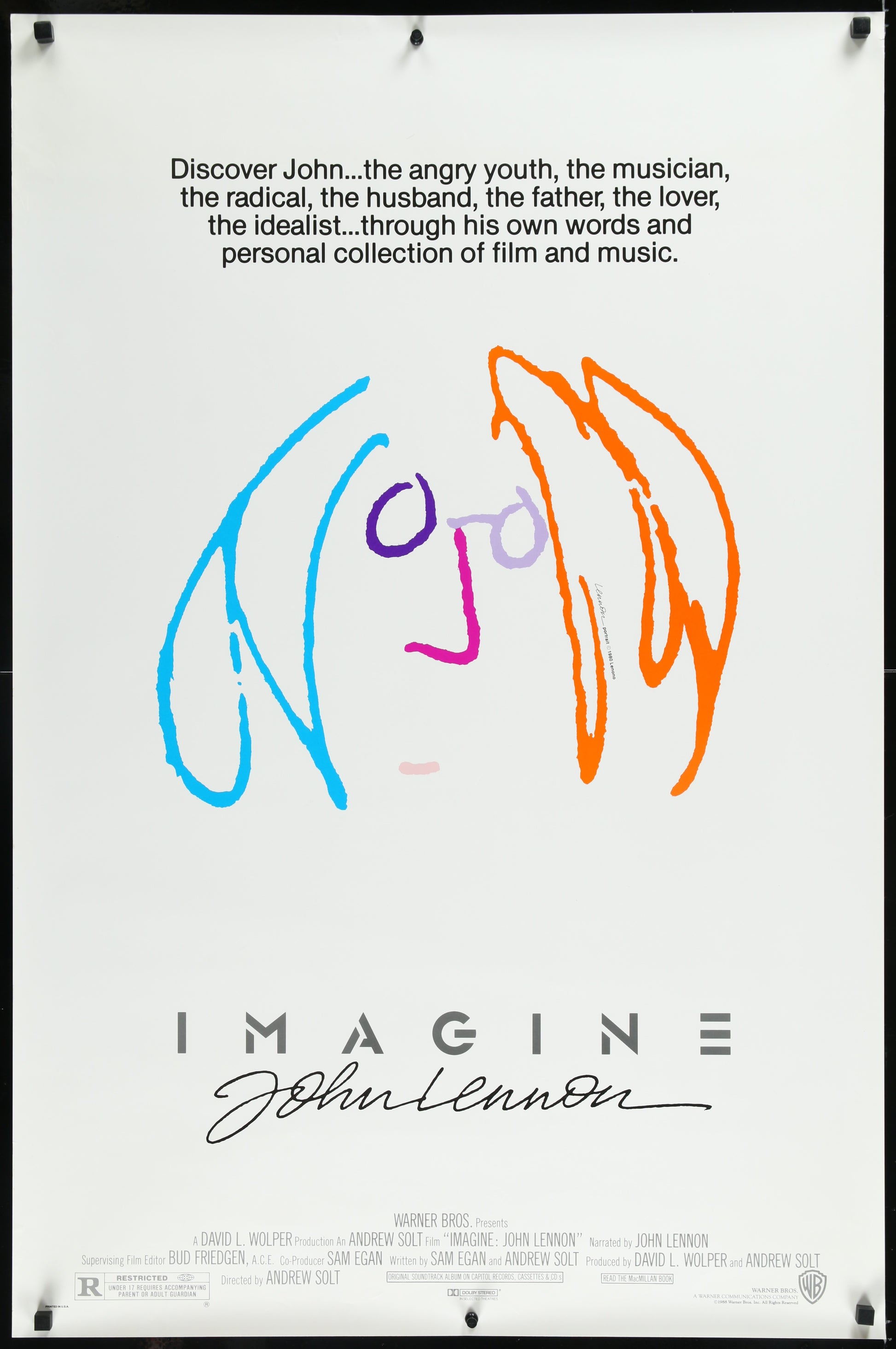 An original movie poster from the John Lennon film Imagine