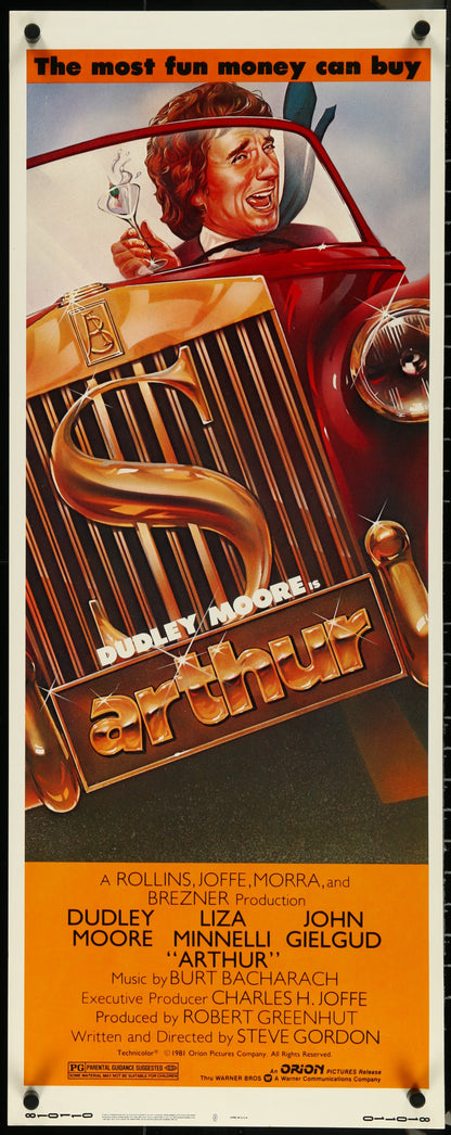 An original movie poster for the Dudley Moore film Arthur