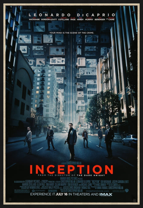 An original movie poster for the film Inception