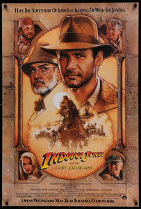 An original movie poster for Indiana Jones and the Last Crusade