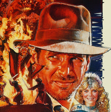 Load image into Gallery viewer, An original movie poster for the film Indiana Jones and the Temple of DoomAn original movie poster for the film Indiana Jones and Temple of Doom