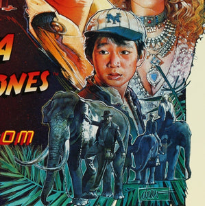 An original movie poster for the film Indiana Jones and the Temple of DoomAn original movie poster for the film Indiana Jones and Temple of Doom