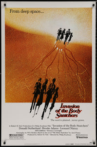 An original movie poster for the 1978 horror film Invasion of the Body Snatchers