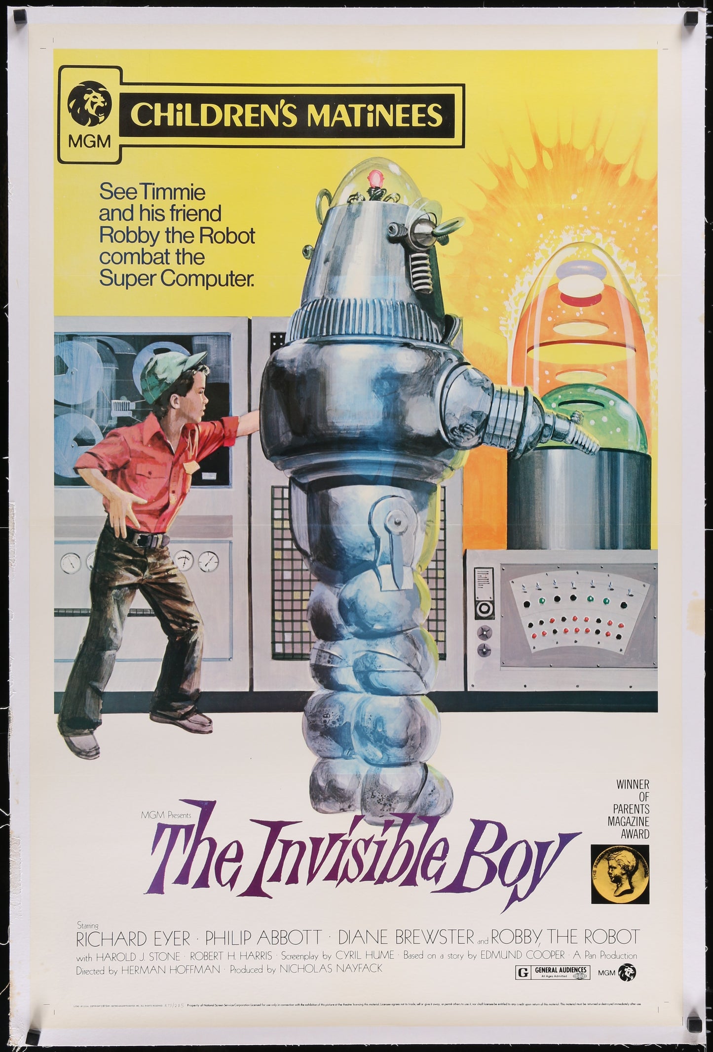 An original movie poster for the film The Invisible Boy