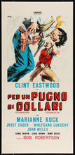 Load image into Gallery viewer, An original italian movie poster for the spaghetti western movie A Fistful of Dollars