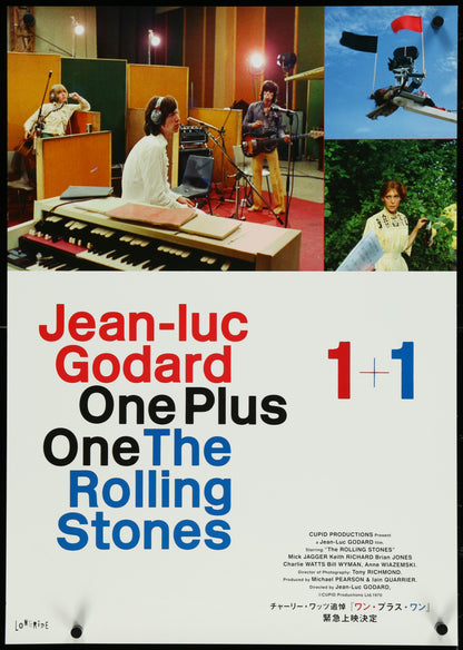 An original Japanese movie poster for the Rolling Stones film Sympathy For The Devil / One Plus One