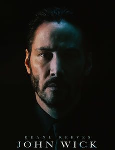 An original movie poster for the Keanu Reeves film John Wick