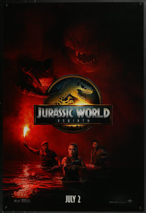 An original movie poster for the film Jurassic Park sequel Jurassic World Rebirth