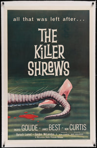 An original movie poster for the 1950s horror The Killer Shrews