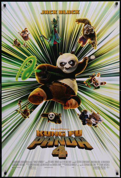 An original movie poster for the film Kung Fu Panda 4