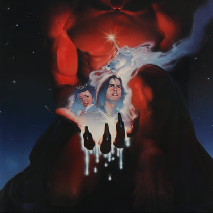 An original movie poster for the Tom Cruise film Legend