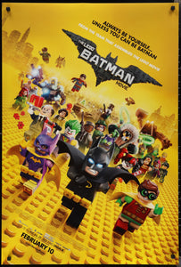 An original movie poster for the film The Lego Batman movie