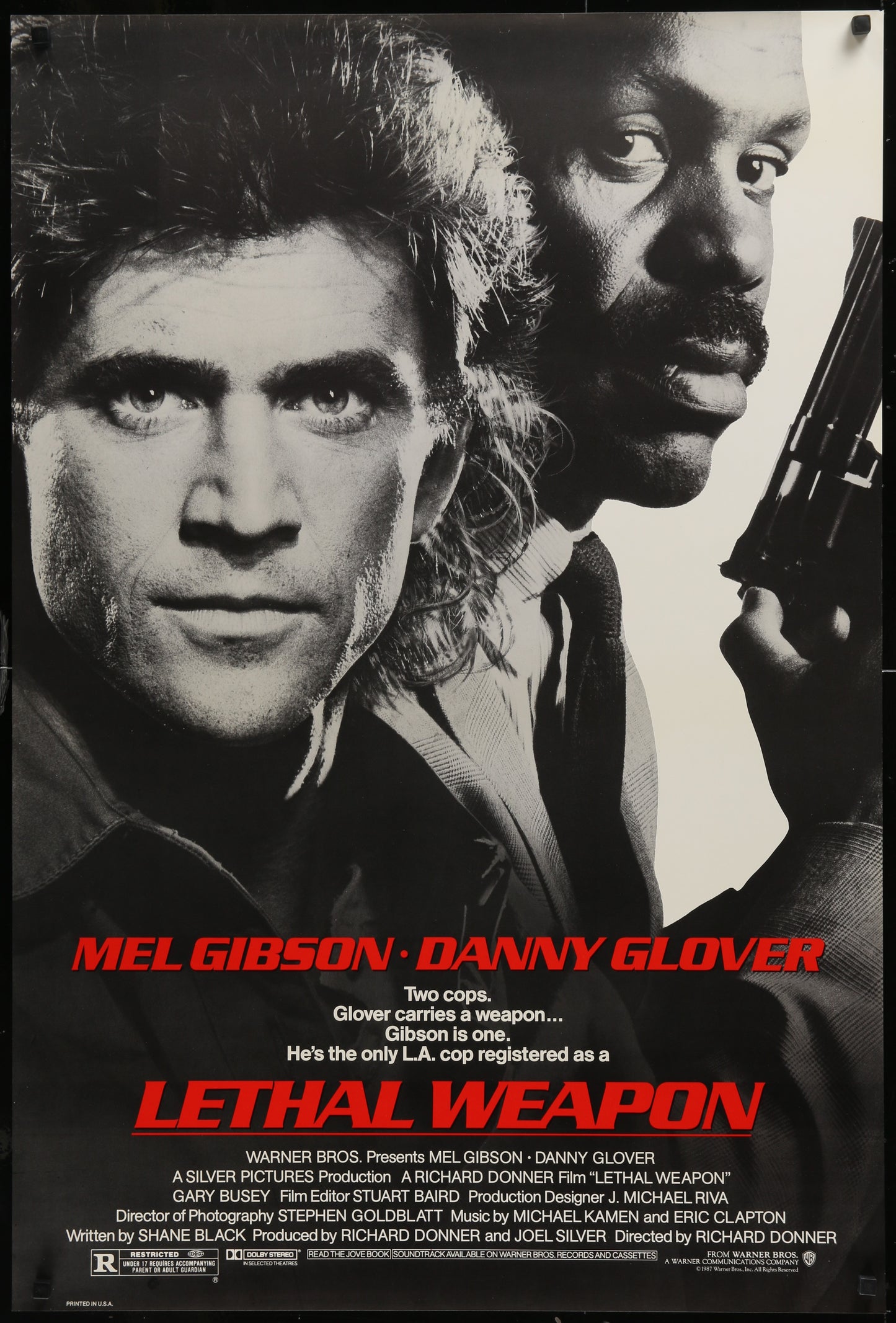 An original movie poster for the film Lethal Weapon