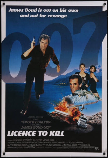 An original movie poster for the James Bond film License / Licence to Kill