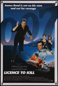 An original movie poster for the James Bond film License / Licence to Kill