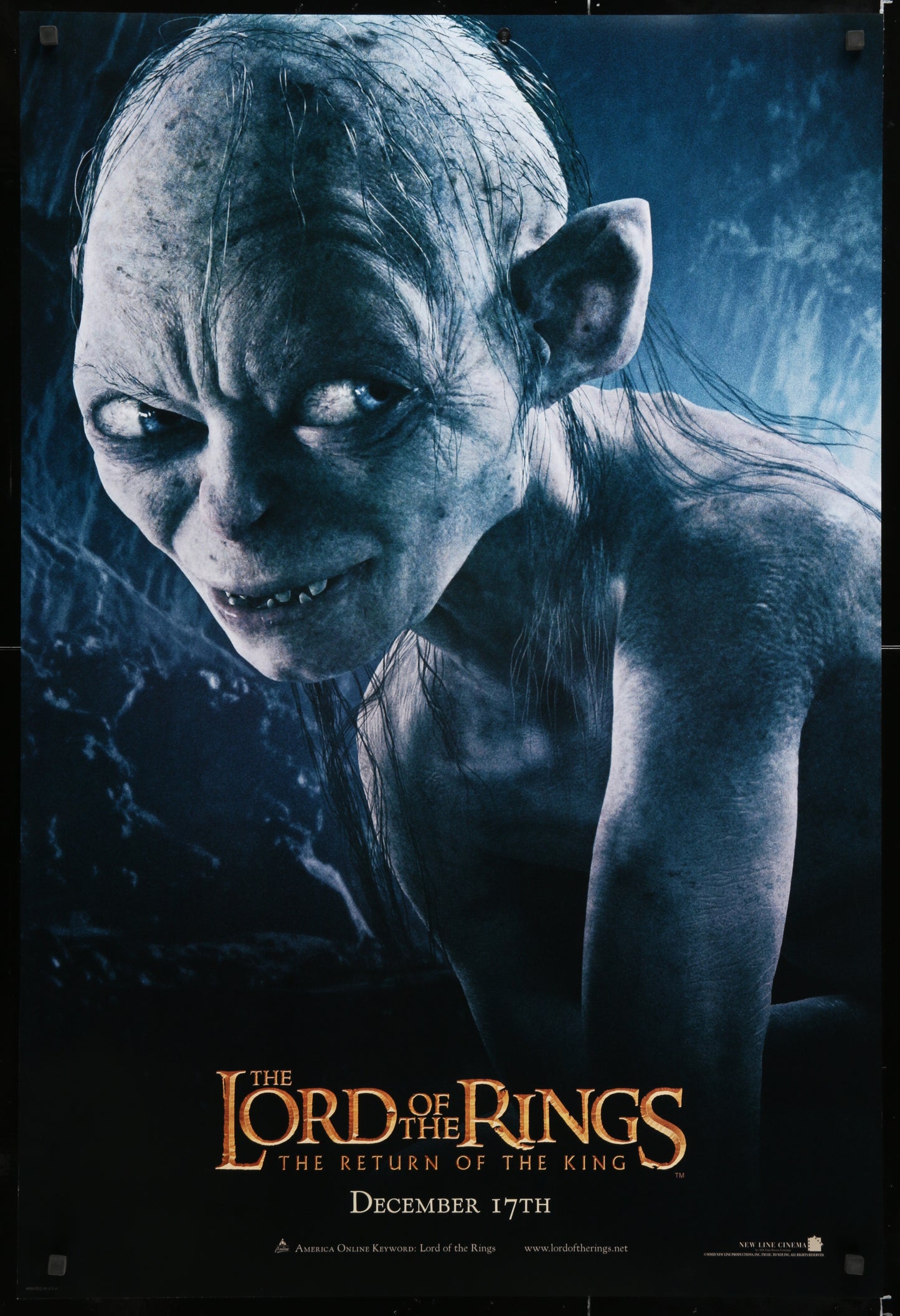 An original movie poster for the Peter Jackson film Lord of the Rings The Return of the King