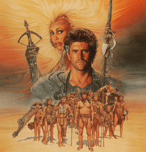 An original one sheet movie poster for the film Mad Max Beyond Thunderdome with art by Richard Amsel