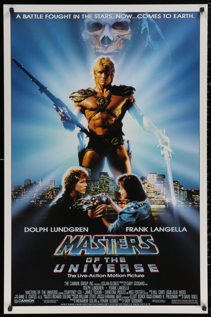 An original movie poster for the film Masters of the Universe