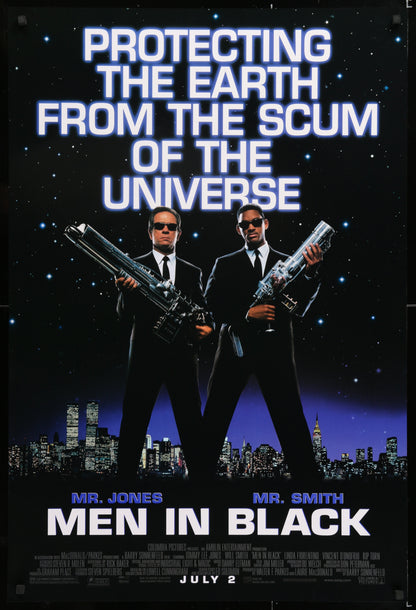 An original movie poster for the 1997 film Men In Black