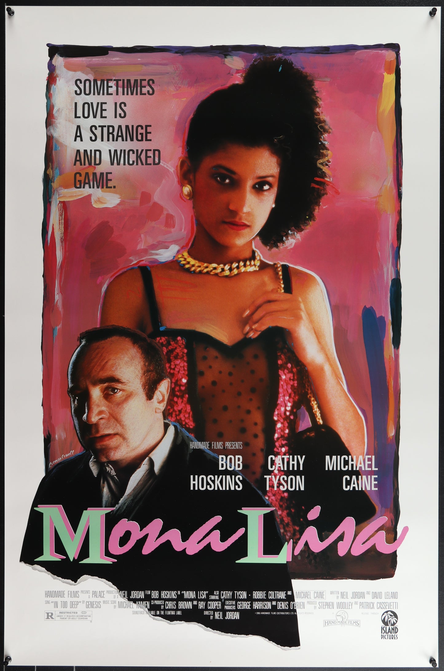 An original movie poster for the Bob Hoskin's film Mona Lisa