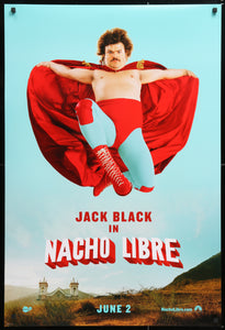 An original movie poster for the Jack Black comedy Nacho Libre