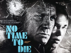 An original movie poster for the James Bond movie No Time To Die