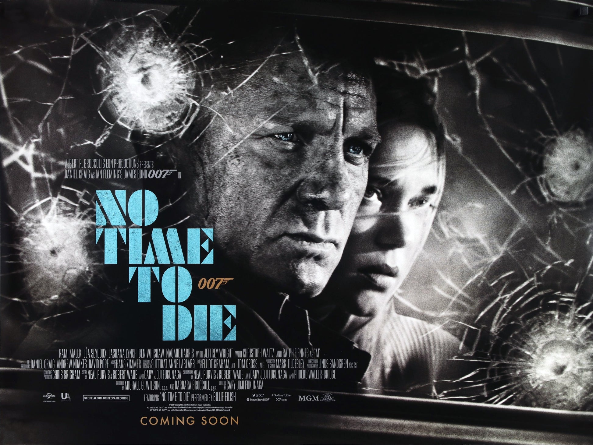 An original movie poster for the James Bond movie No Time To Die