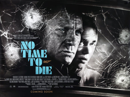 An original movie poster for the James Bond movie No Time To Die