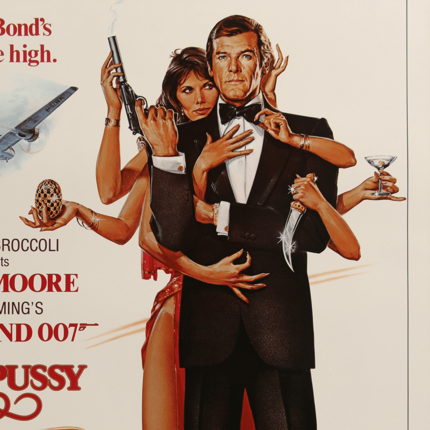 An original movie poster for the James Bond film Octopussy
