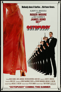 An original movie poster for the James Bond film Octopussy