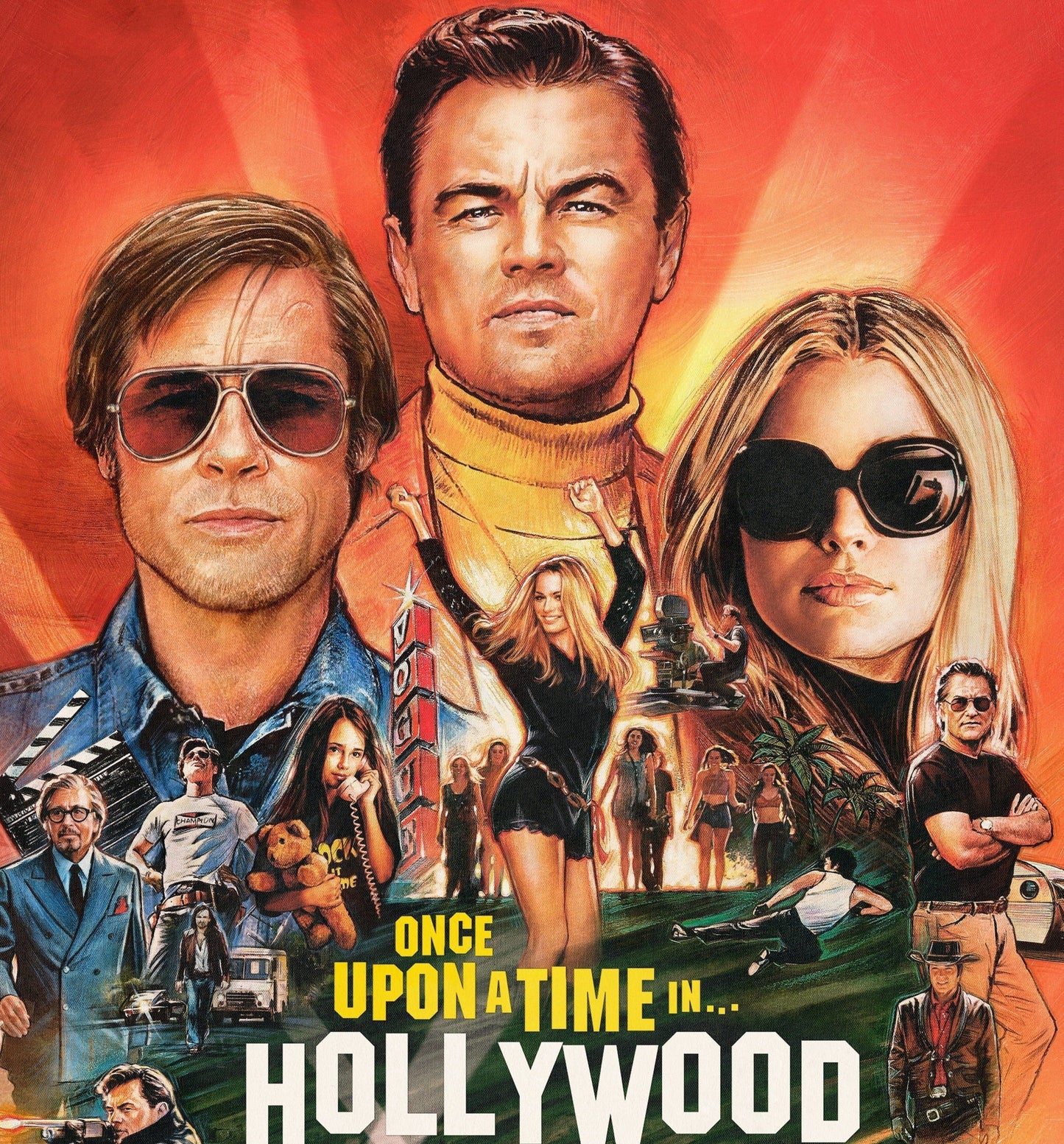 An original movie poster for the Tarantino film Once Upon A Time in Hollywood