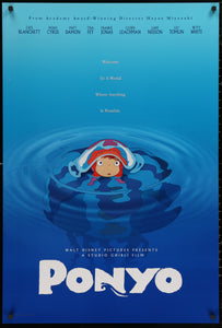 An original movie poster for the Studio Ghibli film Ponyo