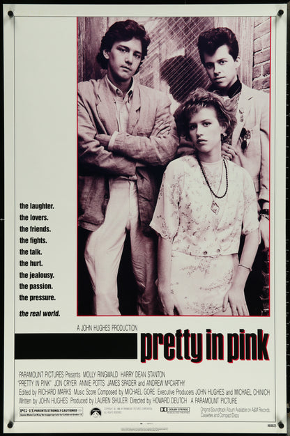 An original movie poster for the John Hughes film Pretty In Pink