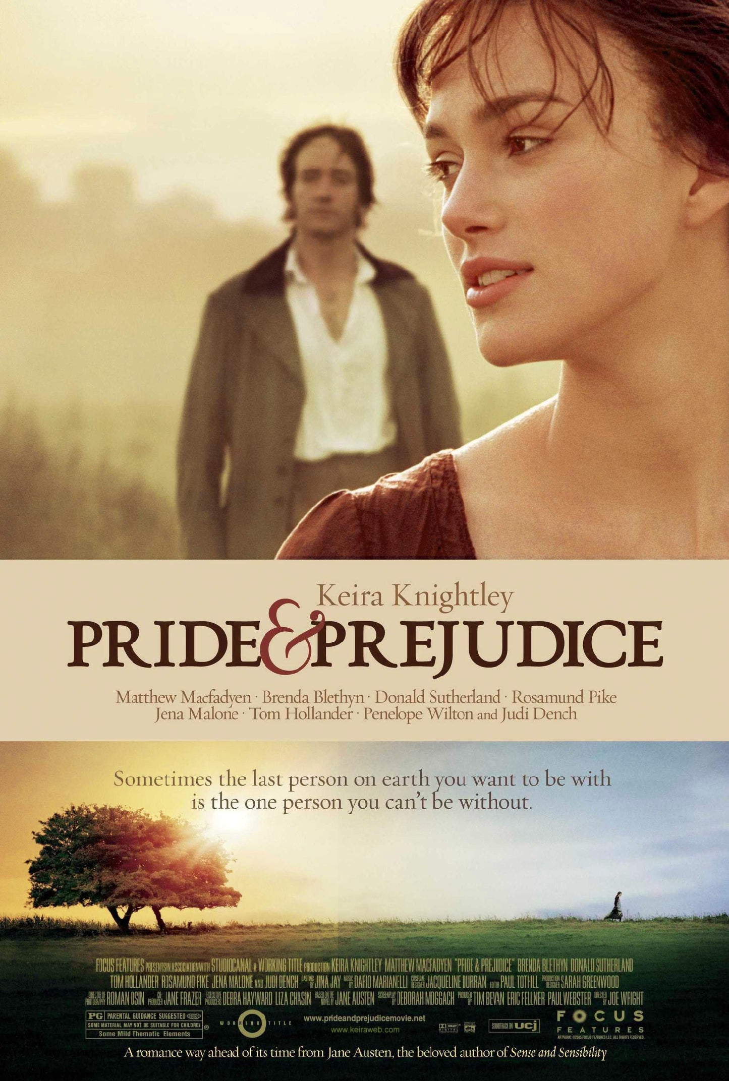 An original movie poster for the Keira Knightley film Pride and Prejudice
