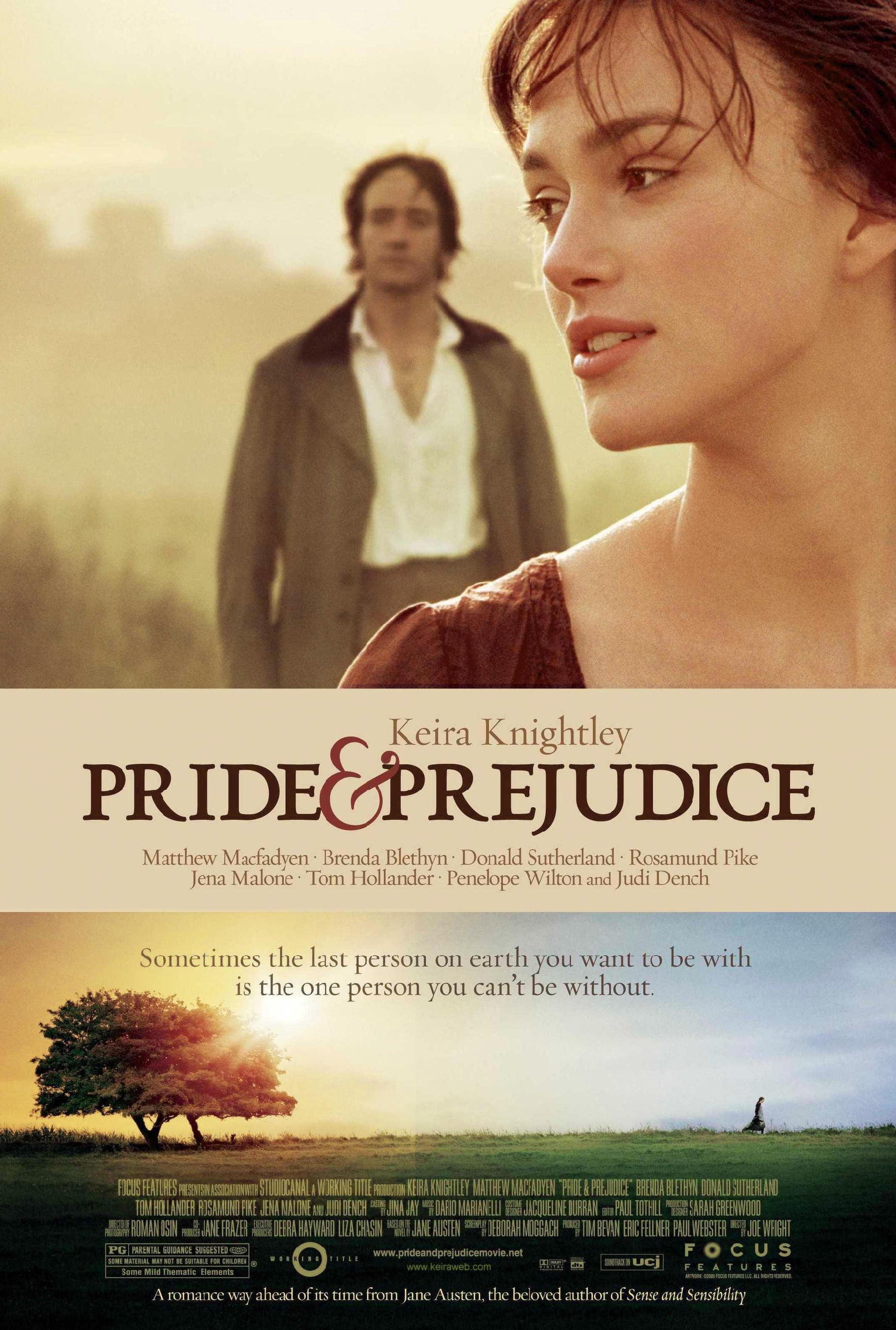 An original movie poster for the Keira Knightley film Pride and Prejudice