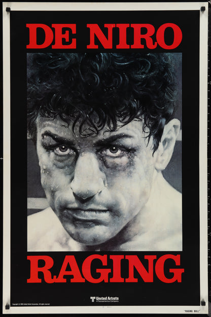 An original movie poster for the Robert De Nito film Raging Bull