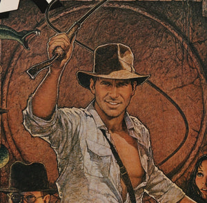 An original movie poster for the film Raiders of the Lost Ark