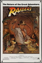 Load image into Gallery viewer, An original movie poster for the film Raiders of the Lost Ark with art by Richard Amsel