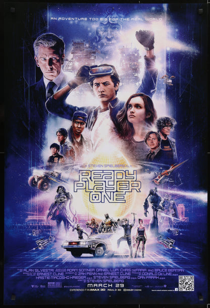 An original movie poster for the film Ready Player One with art by Paul Shipper