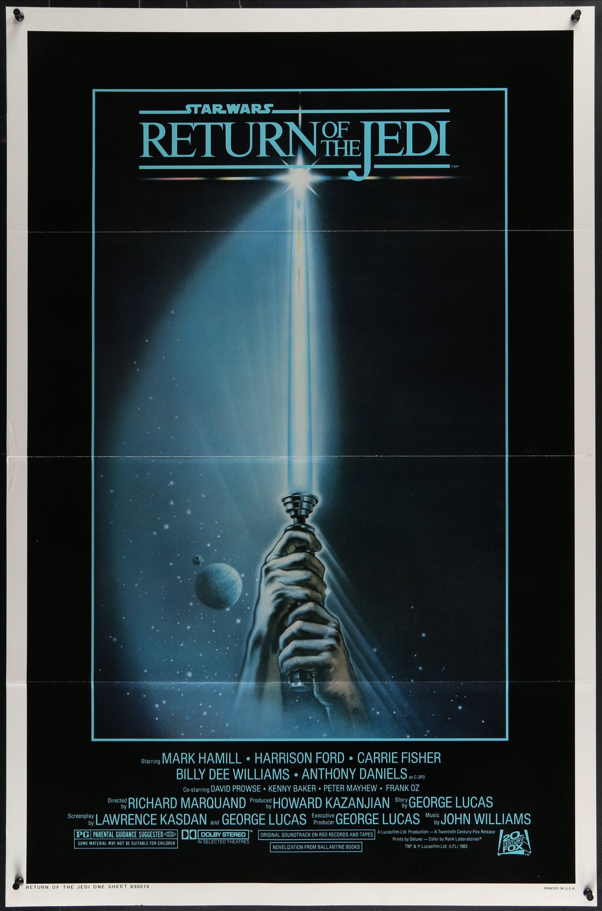 An original movie poster for the Star Wars film Return of the Jedi
