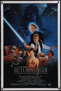 An original movie poster for the Star Wars film Return of the Jedi