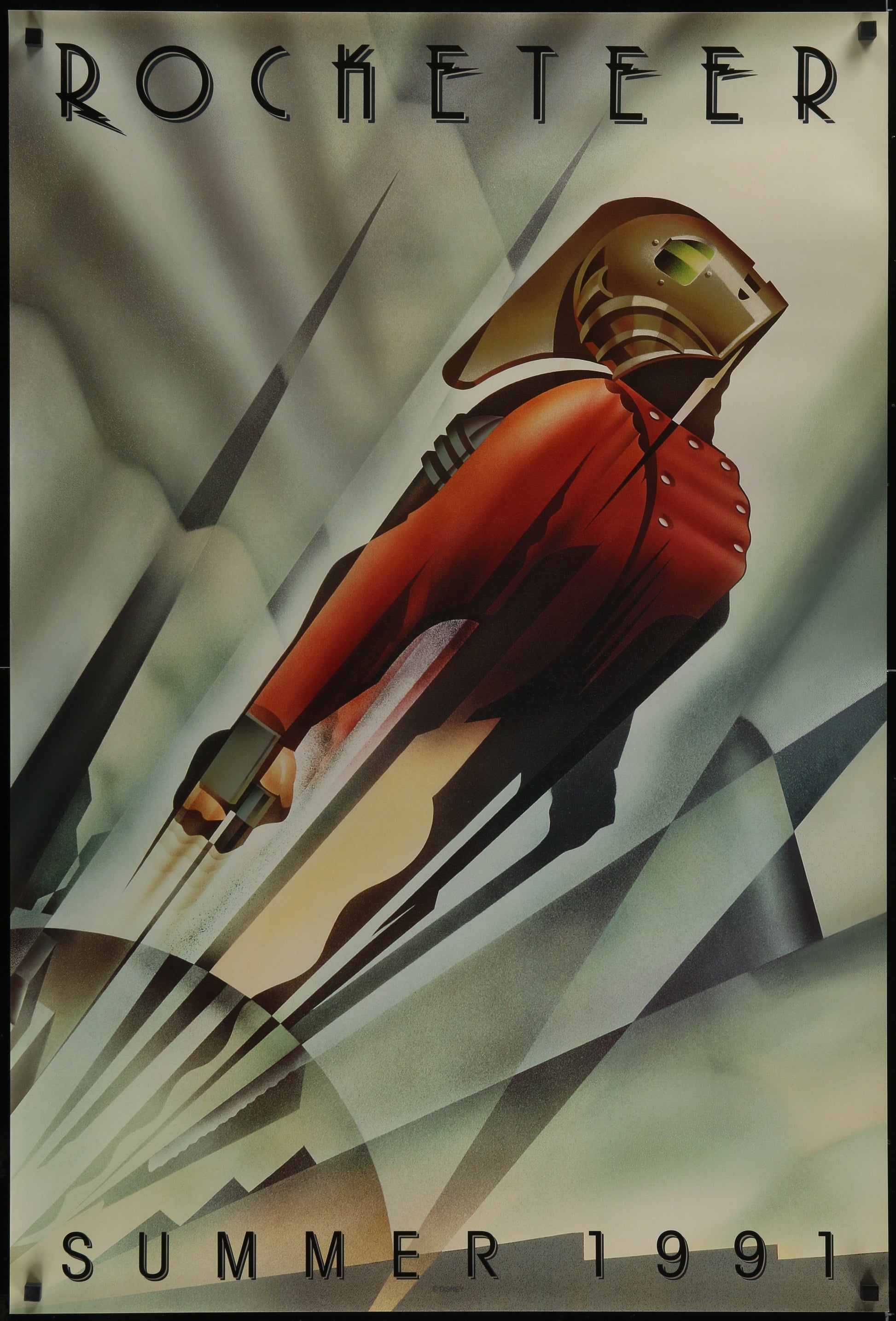 An original movie poster for the Disney film The Rocketeer