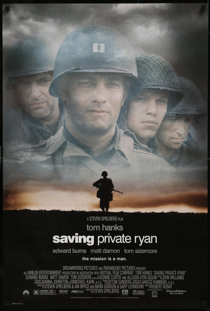 An original movie poster for the Steven Spielberg film Saving Private Ryan
