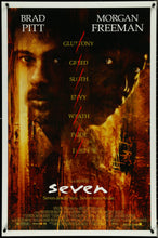 Load image into Gallery viewer, An original movie poster for the Brad Pitt and Morgan Freeman film Seven