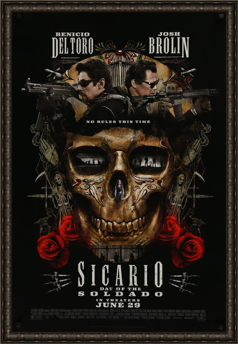 An original movie poster for the film Sicario: Day of the Saldado