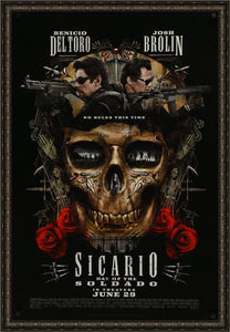 An original movie poster for the film Sicario: Day of the Saldado