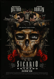 An original movie poster for the film Sicario: Day of the Saldado