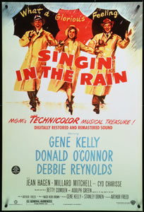 An original movie poster for the film Singing In The Rain
