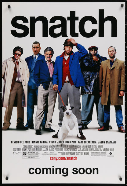 An original movie poster for the Guy Ritchie film Snatch