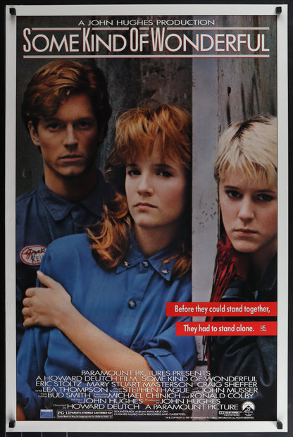An original movie poster for the John Hughes film Some Kind Of Wonderful